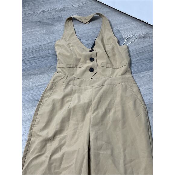 PrettyLittleThing Taupe Halterneck Vest Jumpsuit Size 4 - Picture 6 of 8